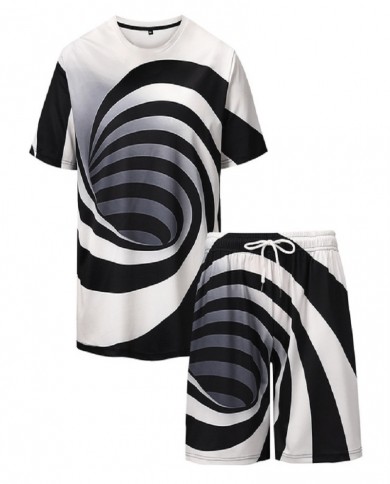 Summer 3D Printed Casual Sports Men's Suit