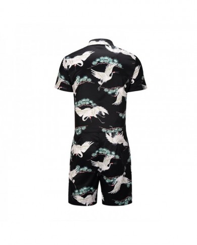 New Loose Print Lapel Cardigan Short Sleeve Men's Suit