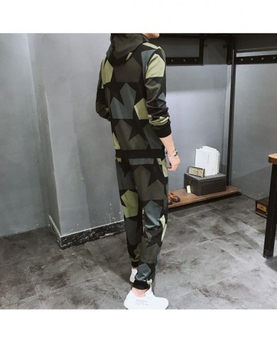 Fall New Leisure Trend Men's Camouflage Long Sleeved Sports Suit