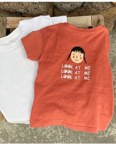 New Letter Printed T-shirt Boys And Girls Cotton Short-sleeved T-shirt