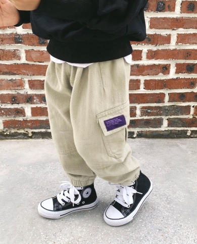 Autumn Boys Workwear Baby Thickened Casual Pants