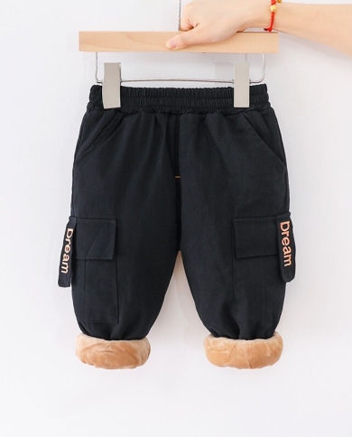 Autumn Workwear Kids Plus Velvet Pants