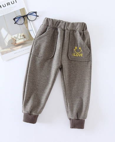 Autumn New Children's Baby Sports Smiley Casual Trousers