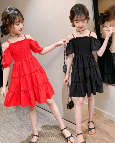 שמלת מדרגות בשילוב כתף חשופה לילדות