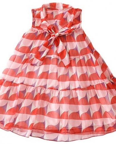 שמלת ילדה חדשה של קיץ לילדים ללא שרוולים