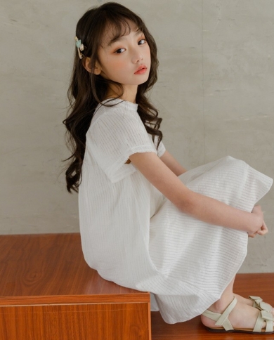 שמלה תחרה פסים לילדות