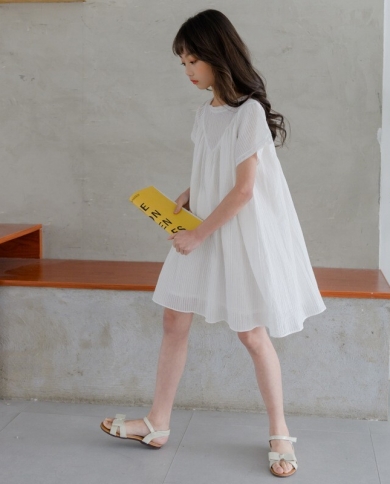 שמלה תחרה פסים לילדות