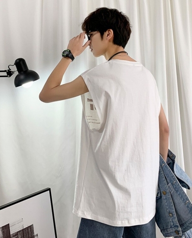 Summer Sleeveless T-shirt Men's Trend Personality Letter Printing Sports Loose Vest