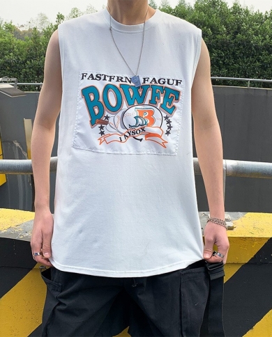 Summer Men's Vest Beach Fitness Basketball Sports Loose Sleeveless T-shirt