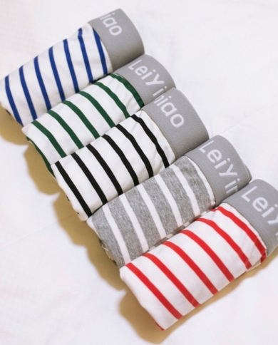 Striped Men's Underwear, Soft, Comfortable And Breathable Youth Boxer Cotton Underwear