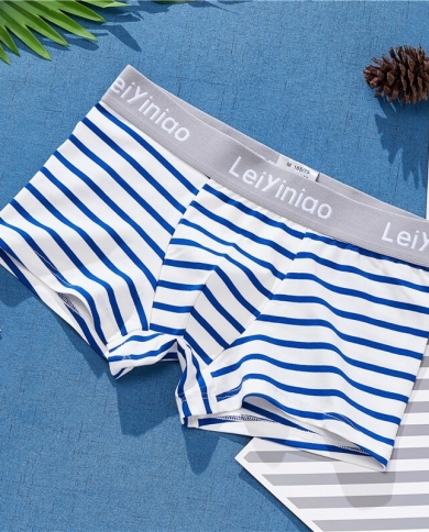 Striped Men's Underwear, Soft, Comfortable And Breathable Youth Boxer Cotton Underwear