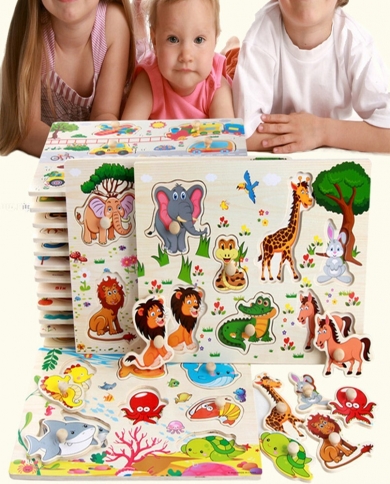 צעצוע קוגניטיבי של בעלי חיים אלפאנומריים חינוכיים לילדים פאזל תופס יד ביד