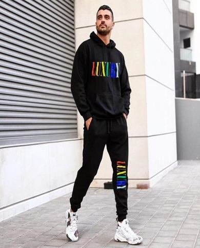 Hot Sale Men's Hooded Sweater Fashion Men And Women Casual Suit Printed Sweater