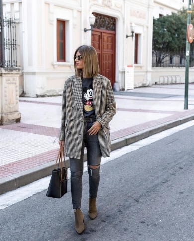 מעיל חליפת צמר זוגית באביב חדש לנשים