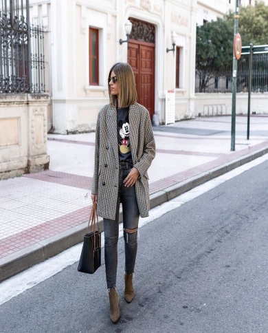 מעיל חליפת צמר זוגית באביב חדש לנשים