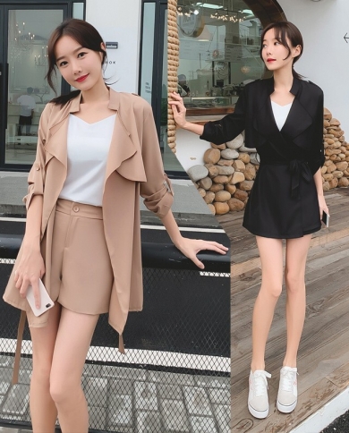 Women's New Summer Casual Chiffon Fashionable Suit Shorts Two-piece Suit