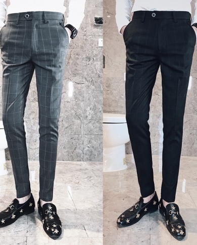 خريف / شتاء بنطلون رجالي سروال كاجوال بنطلون منقوش بنطلون ضيق مستقيم الساق
