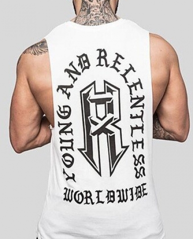 New Sleeveless T-shirt Men's Sports Stretch Fitness Vest Pure Cotton Slim-fit Sports Tank For Men