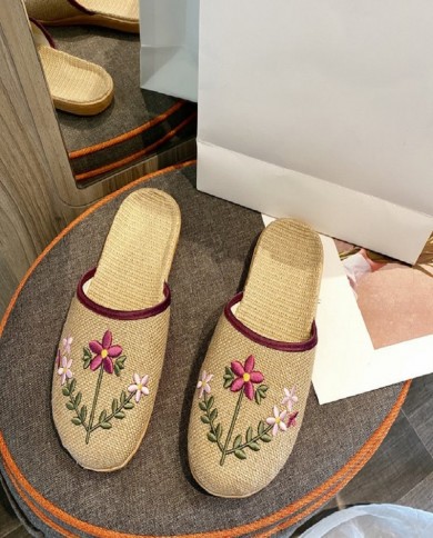 Female Couple Soft Bottom Fabric Home Slippers