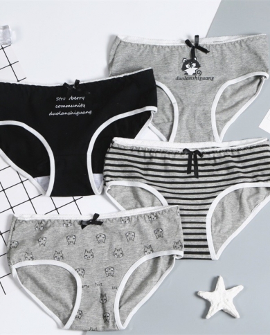 Cute Cartoon Mid-to-low- Cotton Fabric Girl Underwear