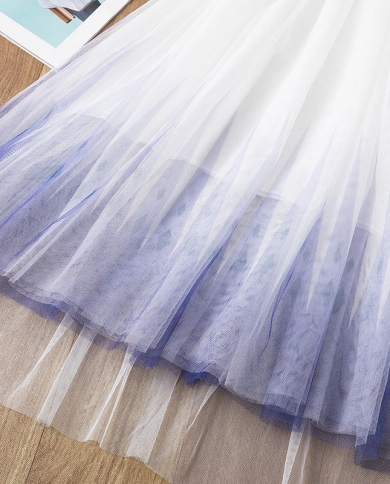 קיץ חוט נטו גלימת פיות שמלה ארוכה עם ביצועי מופע