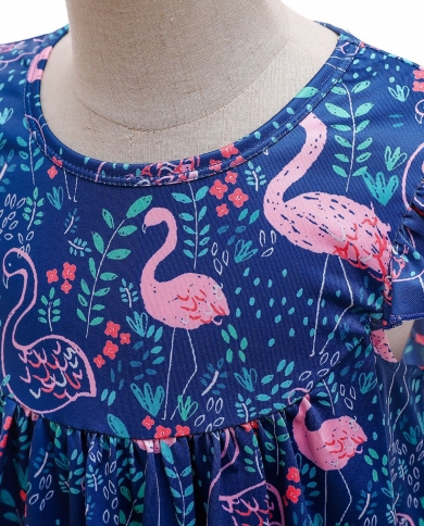 שמלת נסיכת כותנה מודפסת בסגנון חדש בקיץ עם שרוולים קצרים