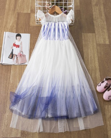 קיץ חוט נטו גלימת פיות שמלה ארוכה עם ביצועי מופע