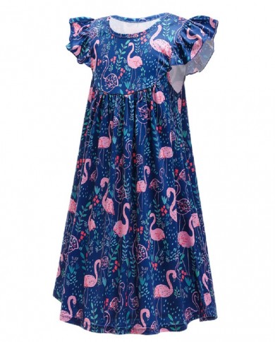 שמלת נסיכת כותנה מודפסת בסגנון חדש בקיץ עם שרוולים קצרים