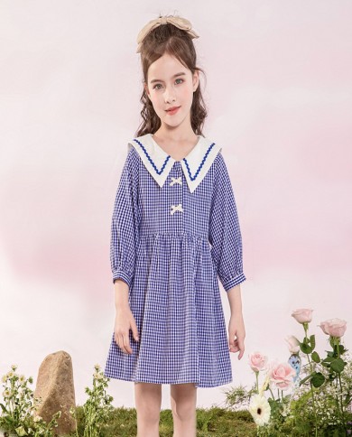 שמלה אופנתית חמודה ומעוצבת בנות מכללת בסגנון קולג '