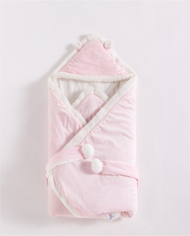 Baby Fall/winter Hug Quilt Lamb Velvet Padded Quilt Baby Sleeping Bag Newborn Swaddle Wrapper Children's Blanket Newborn