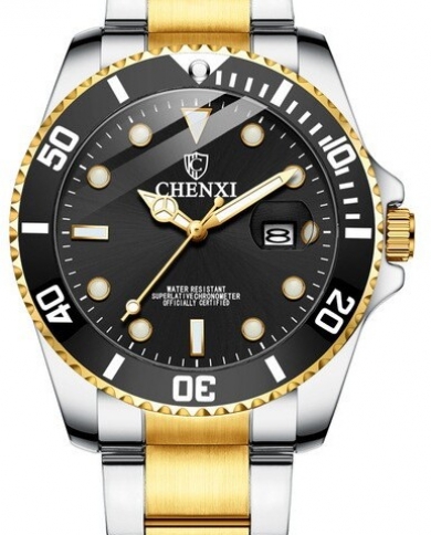 Tricolor Male Diving Circle Waterproof Luminous Business Watch