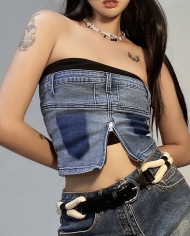 Summer New Women's Solid Color Slim Off-neck Wrap Chest Vest