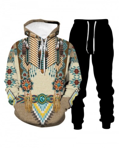 Unisex Ethnic Style Pattern Hooded Sportswear 3D Digital Printing