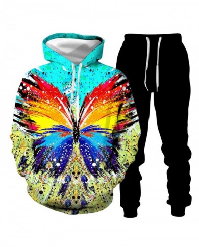 Tie-dye 3D Colorful Floral Butterfly Hooded Sportswear