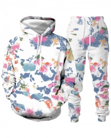 Trendy Tie-dye Digital Printed Hooded Loose Sportswear