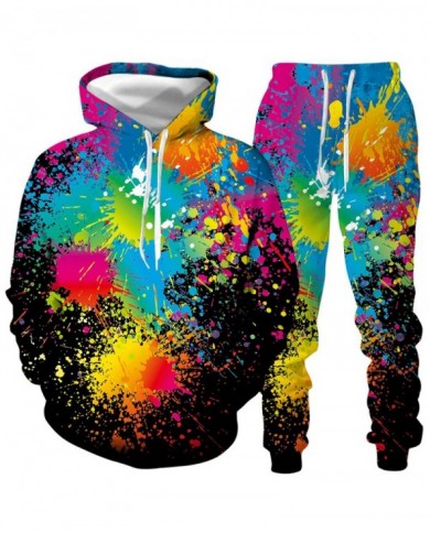 Tie-dye 3D Graffiti Digital Printing Street Long-sleeved Casual Sportswear