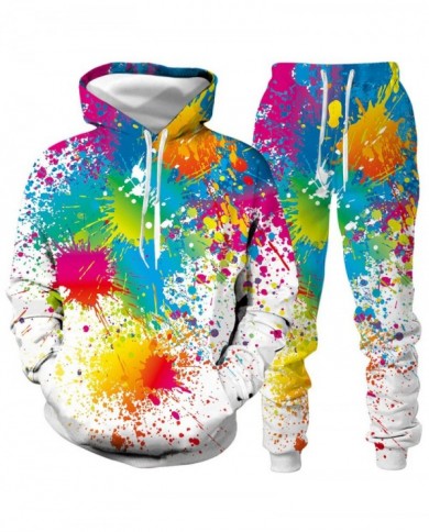 Tie-dye 3D Graffiti Digital Printing Street Long-sleeved Casual Sportswear