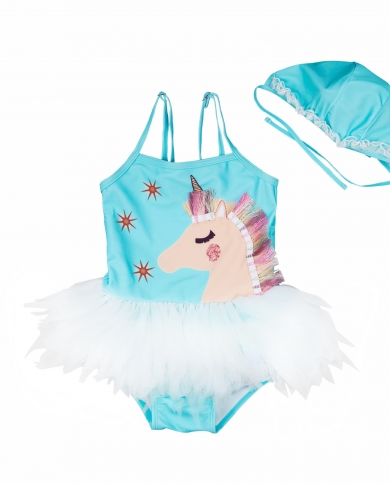 Children's Swimsuit One-piece Baby Princess Swimsuit Three-dimensional Unicorn Girls Swimsuit