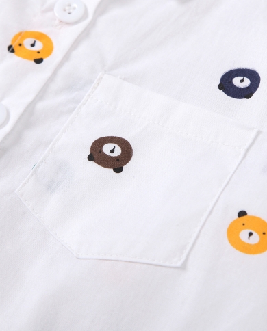 New Children's Clothing Girls Long-sleeved Lapel Single-breasted Cartoon Printing Shirt