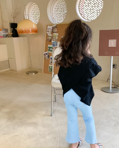 Summer New Baby Girl Back Cross Hollow T-shirt Short-sleeved