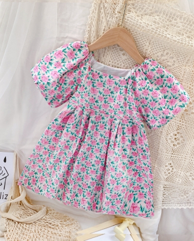 קיץ בגדי תינוקות חדשים שמלת פרחים חצאית בובה מתוקה