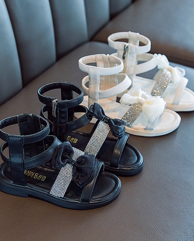 Girls Sandals  Summer New White Children's Roman Shoes Fashion Bow Children's Princess Shoes