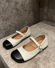 Flat Shoes  Summer New Mary Jane Women's Shoes Color Matching Shallow Mouth Buckle