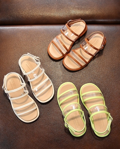 أحذية الأطفال الصيف الجديدة لينة سوليد الصنادل الفتيات أحذية الشاطئ أحذية واحدة