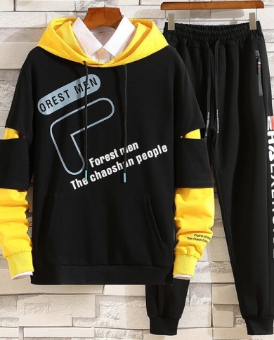 Autumn Men's Long Sleeve Sweater Suit Teenage Two-piece Casual Sportswear