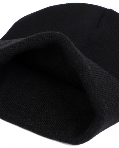 Pure Color Acrylic 75G Thick Woolen Hat Casual Winter Knitted Hat