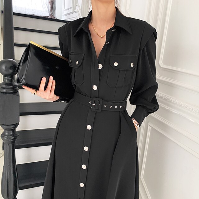 black casual dress long