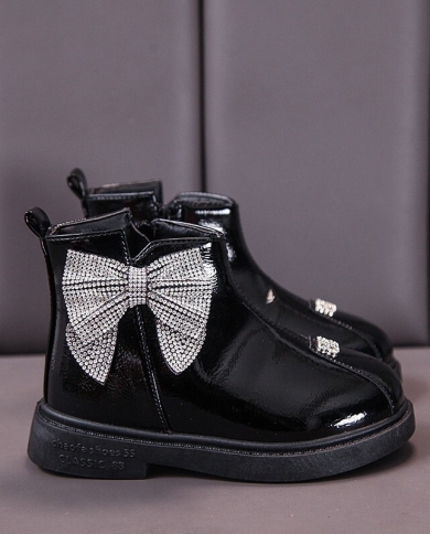 מגף מבריק עם פפיון צדדי לילדים