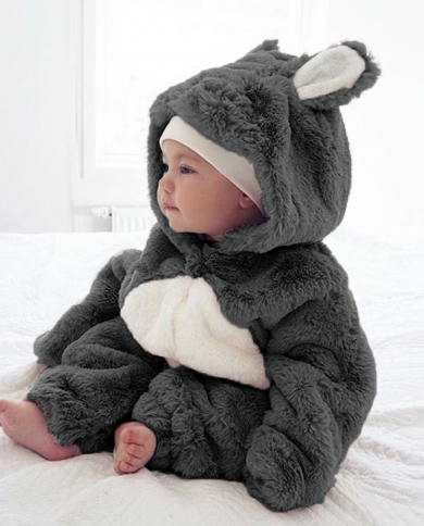 Детский комбинезон, меховой комбинезон с капюшоном