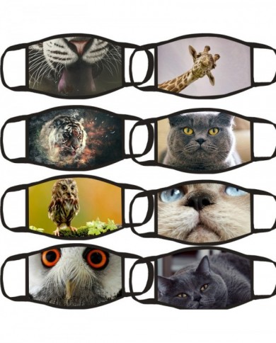 Unisex Cartoon Animal Print Dustproof Adult Cotton Mask For Civilian Use